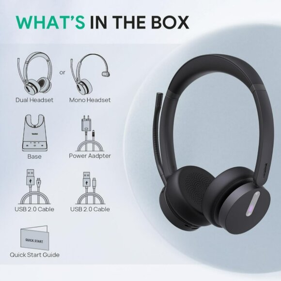 Yealink WH64 DECT & Bluetooth Mono Teams Wireless Headset, 606 ft Range Single - Picture 2 of 9